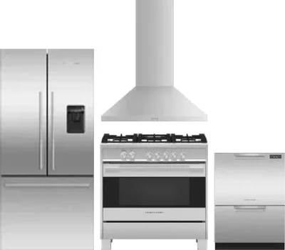 4 Piece Package Includes Refrigerator, Range, Hood And Dishwasher